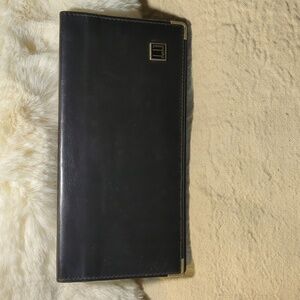 Dunhill Black Leather Trifold Wallet with Gold Accents EUC NOW ONLY $55
